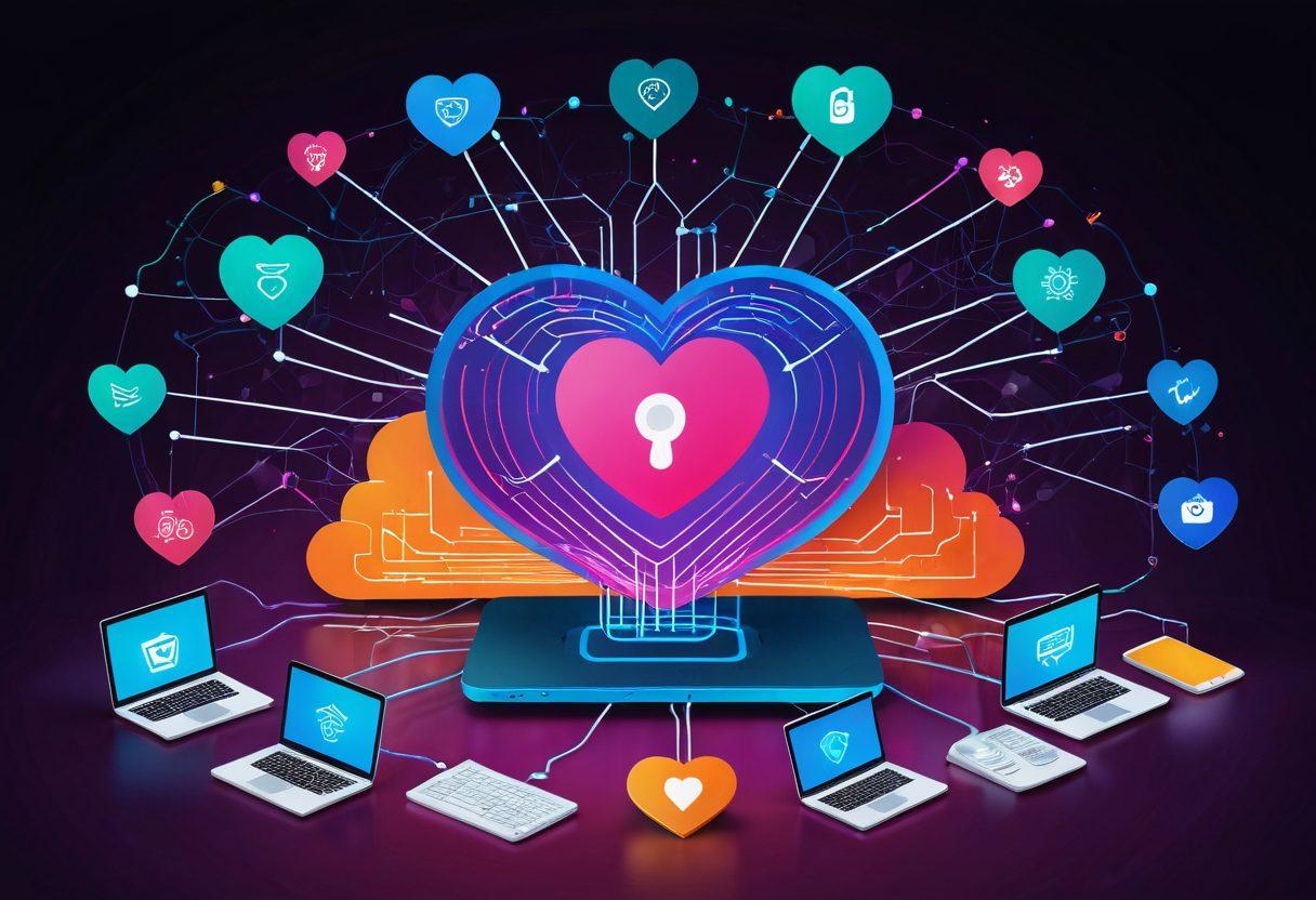 A digital landscape showcasing an interconnected web of devices and routers radiating vibrant signals, symbolizing a secure wireless network. In the foreground, an open-source logo embodies collaboration, surrounded by affectionate icons like hearts and hands. Background elements feature abstract lines representing encrypted data flow, blending with bright, engaging colors to illustrate connectivity and security. super-realistic. vibrant colors. 3D.